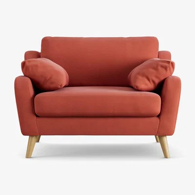 Habitat Habitat Ivor Fabric Cuddle Chair - Papaya - Ash Leg
