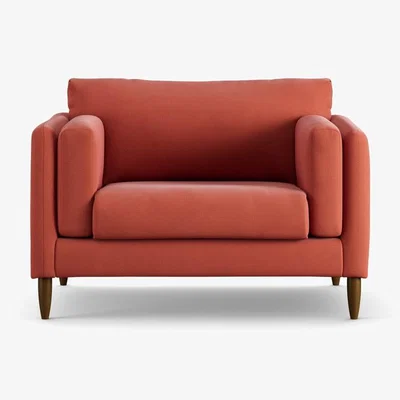 Habitat Habitat Newington Fabric Cuddle Chair - Papaya - Dark Leg