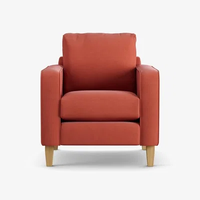 Habitat Habitat Flint Fabric Armchair - Papaya - Ash Leg