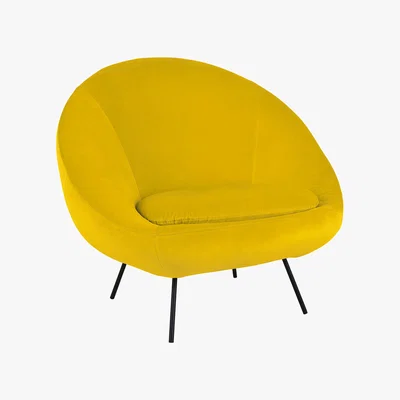 Habitat Misty Yellow Velvet Armchair, Yellow