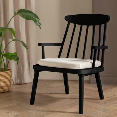 Habitat Habitat Lenny Solid Wood Spindle Armchair - Black