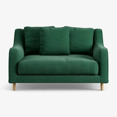 Habitat Habitat Swift Fabric Cuddle Chair - Green - Ash Leg