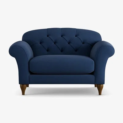 Habitat Habitat Brooker Fabric Cuddle Chair - Navy - Dark Leg