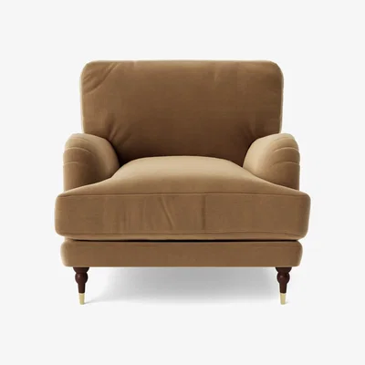 Habitat Swoon Charlbury Velvet Armchair - Biscuit