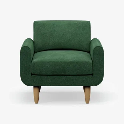 Habitat Hutch Velvet Round Arm Armchair - Sage Green
