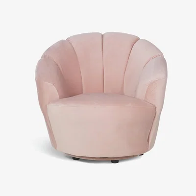 Habitat Habitat Ezra Velvet Swivel Chair - Blush Pink