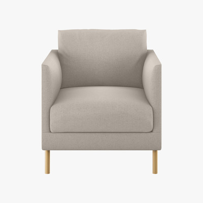 Habitat Hyde Natural Textured Woven FaBric Armchair, Wooden Leg, Natural