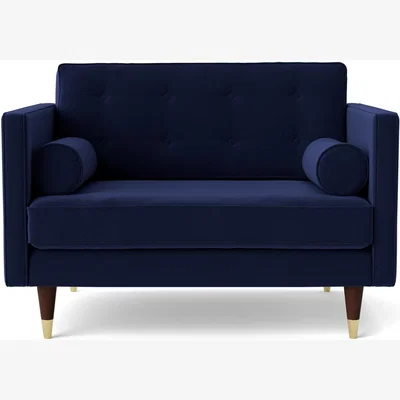 Habitat Swoon Porto Velvet Cuddle Chair - Ink Blue