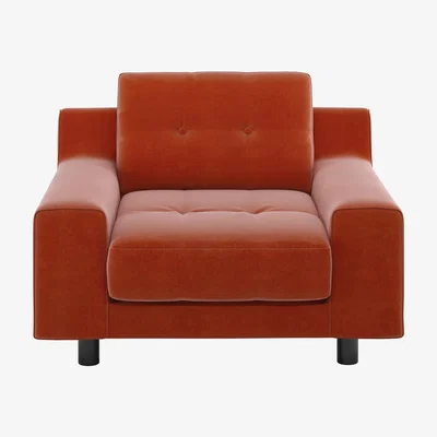 Habitat Habitat Hendricks Orange Velvet Armchair