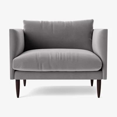 Habitat Swoon Luna Velvet Cuddle Chair - Silver Grey