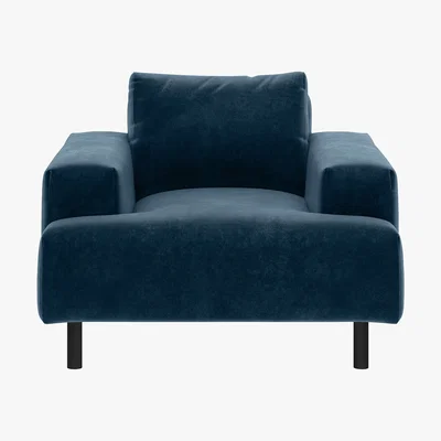 Habitat Habitat Julien Velvet Armchair - Navy, Navy