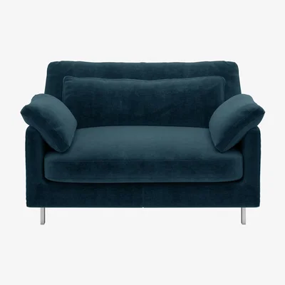 Habitat Habitat Cuscino Velvet Cuddle Chair - Ink Blue
