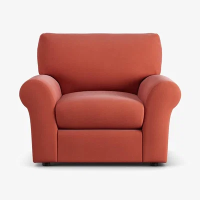 Habitat Habitat Molton Fabric Armchair - Papaya - Black Leg