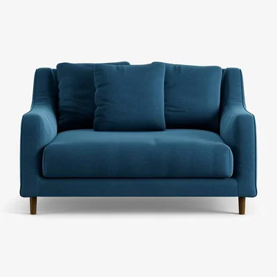 Habitat Habitat Swift Velvet  Cuddle Chair - Ink Blue - Dark Leg