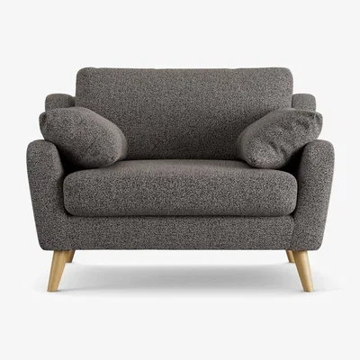 Habitat Habitat Ivor Fabric Cuddle Chair - Charcoal - Ash Leg