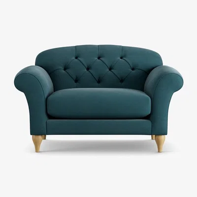 Habitat Habitat Brooker Fabric Cuddle Chair - Teal - Ash Leg