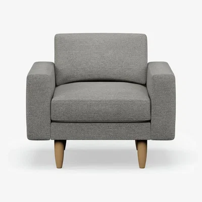 Habitat Hutch Fabric Block Arm Armchair - Dove Grey