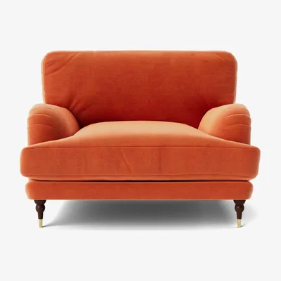 Habitat Swoon Charlbury Velvet Cuddle Chair - Burnt Orange