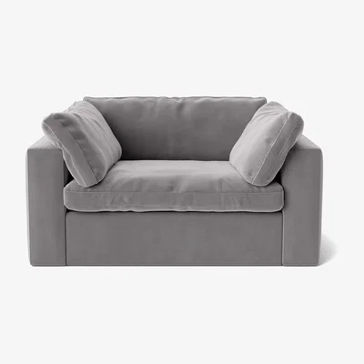 Habitat Swoon Seattle Velvet Cuddle Chair - Silver Grey