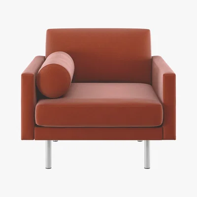 Habitat Spencer Orange Velvet Armchair, Metal Legs, Orange