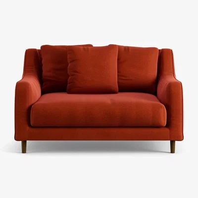 Habitat Habitat Swift Velvet  Cuddle Chair - Burnt Orange - Dark Leg