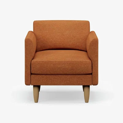 Habitat Hutch Fabric Curve Arm Armchair - Rust