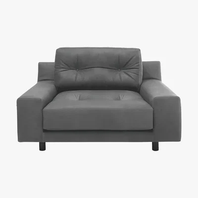 Habitat Hendricks Grey Luxury Leather Armchair, Grey