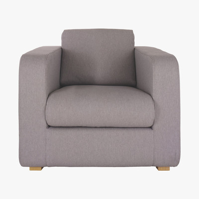 Habitat Porto Grey FaBric Armchair, Wooden Feet, Grey