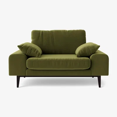 Habitat Swoon Tulum Velvet Cuddle Chair - Fern Green