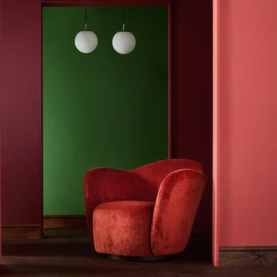 Habitat Habitat x Morris & Co. Wightwick Velvet Armchair - Rust