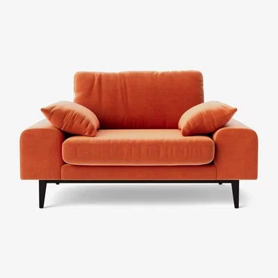 Habitat Swoon Tulum Velvet Cuddle Chair - Burnt Orange