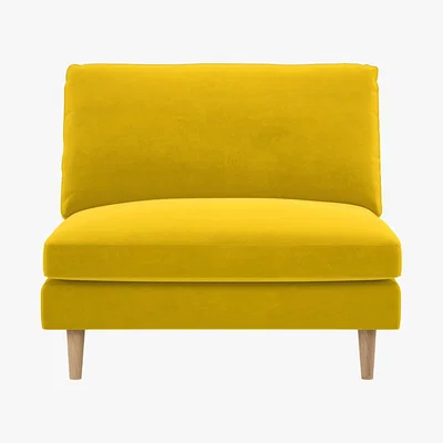 Habitat Teo Yellow Velvet Armchair, Yellow