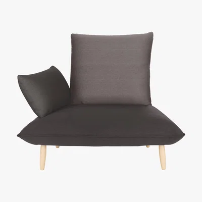 Habitat Naoko Charcoal Grey FaBric Armchair, Wooden Feet, Charcoal