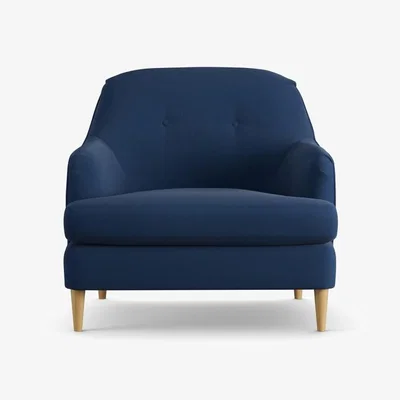 Habitat Habitat Frome Fabric Armchair - Navy - Ash Leg