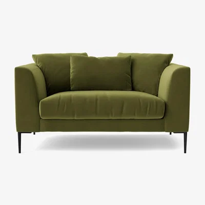 Habitat Swoon Alena Velvet Cuddle Chair - Fern Green
