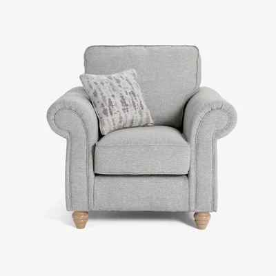 Habitat Habitat Wilfred Fabric Chair - Light Grey