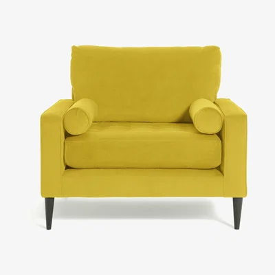 Habitat Habitat Hudson Velvet Cuddle Chair - Yellow