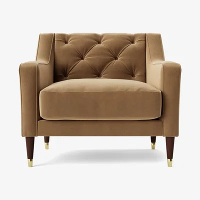 Habitat Swoon Pritchard Velvet Armchair - Biscuit