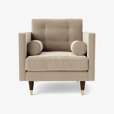 Habitat Swoon Porto Velvet Armchair - Taupe