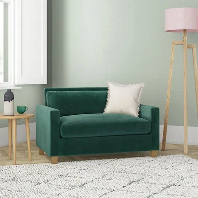 Habitat Habitat Chester Velvet Cuddle Chair - Emerald Green