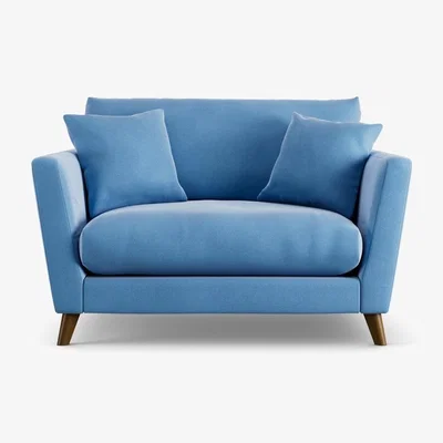 Habitat Habitat Lomond Velvet Cuddle Chair - Sky Blue- Dark Leg