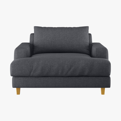 Habitat Wiltons Charcoal Grey Wool FaBric Armchair, Charcoal