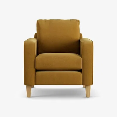 Habitat Habitat Flint Fabric Armchair - Gold - Ash Leg