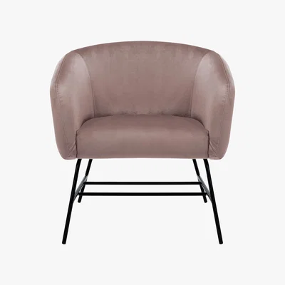 Habitat Freya Pink Velvet Armchair, Pink