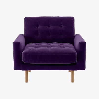 Habitat Habitat Fenner Dark Purple Velvet Armchair