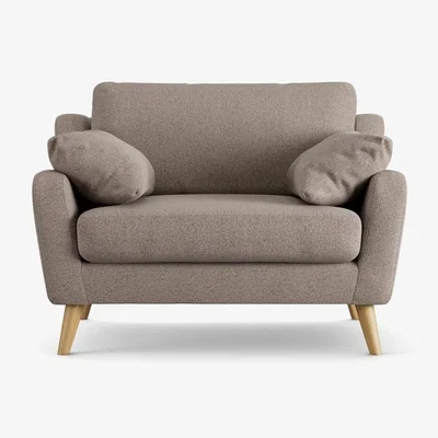 Habitat Habitat Ivor Fabric Cuddle Chair - Mocha - Ash Leg