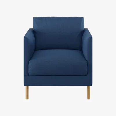 Habitat Hyde Blue Armchair, Wooden Legs, Blue