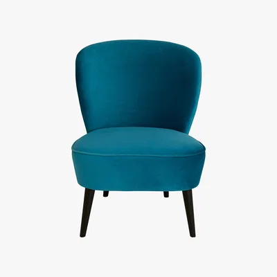 Habitat Desree Blue Velvet Armchair, Blue