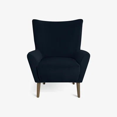 Habitat Habitat Harlem Velvet Wingback Chair - Navy