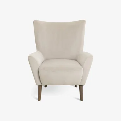 Habitat Habitat Harlem Velvet Wingback Chair - Ivory